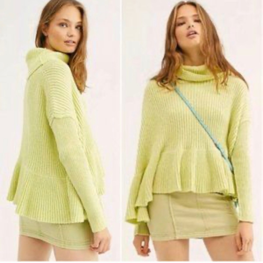 Free People Cotton Blend Layer Cake Sweater, Key Lime